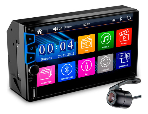 Central Multimídia Mp5 Espelhamento Android Ios Câmera De Ré
