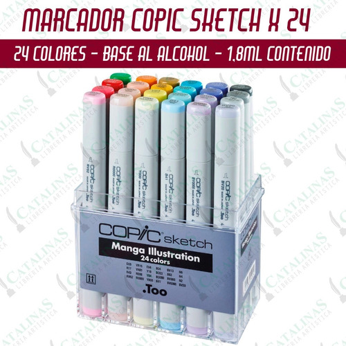 Copic Sketch Set Manga Ilustration  X 24 Colores Microcentro