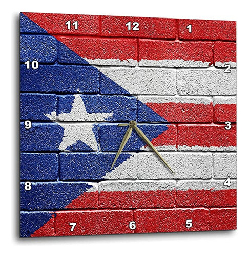 3drose Bandera Nacional De Puerto Rico Pintada Sobre Un Lad.