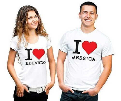 Playeras Dúo Pareja Para Novios I Love Personalizado