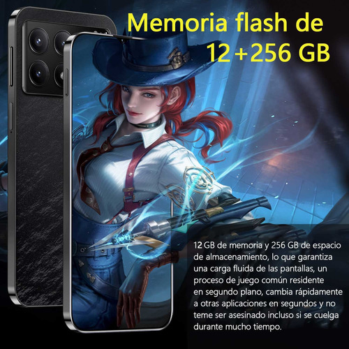 Smartphones F6 Pro 256gb 12gb Ram Dual Sim Android 14 Batería 8000mah Pantalla Grande Celular