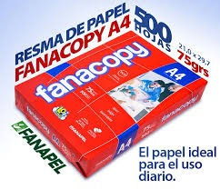 Papel Fanacopy A4 - Pack X 5 Resmas De 500 Hojas C/u