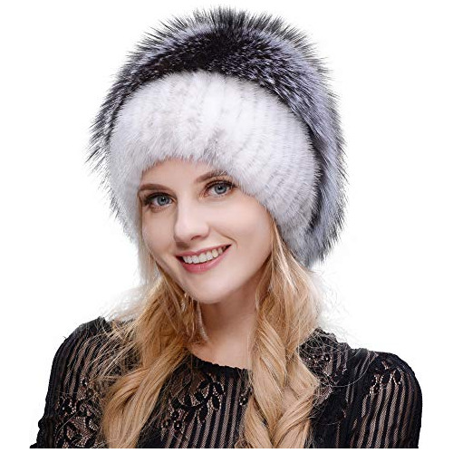 Jeryafur Gorro De Piel De Invierno Para Mujer, Piel De Zorro