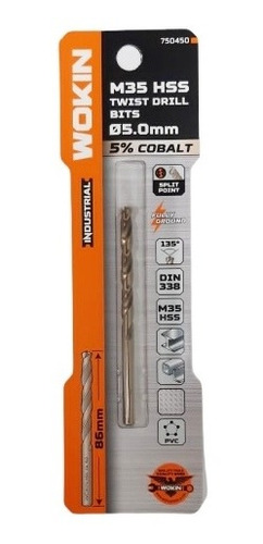 Broca Hss Cobalto Co5% 5mm Wokin 