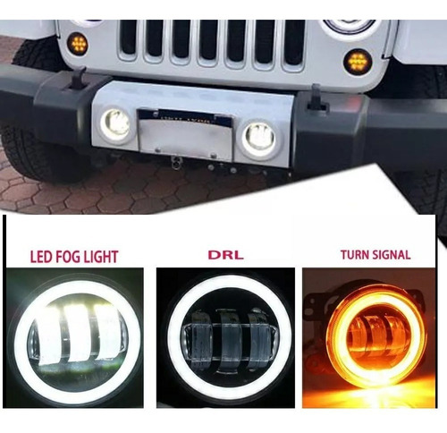 Par Faros Niebla Blanco Jeep Aro Led 4pulgadas Adaptaciones