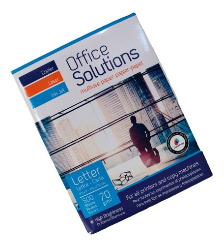 Paquete Papel Bond Carta Office Solutions 500 Hojas 1 Resma