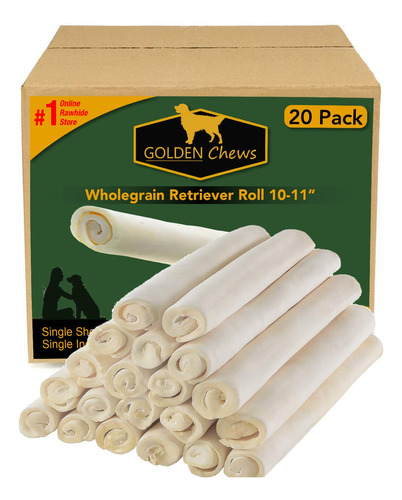 Golden Chews Premium Wholegrain Rawhide Roll 10-11 Inch (20.