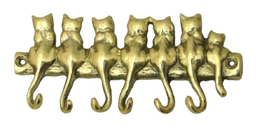 Cabide Porta Chaves Gatinhos Bronze Decoração Presentes 2 Pç