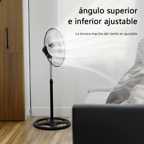 Ventilador Grande Pedestal 3 Velocidades Metalico Resistente 1.27 M 60hz Negro Azul / Gris Metal 3