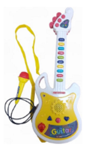 Guitarra De Juguete Micrófono Luces Y Sonido Niños