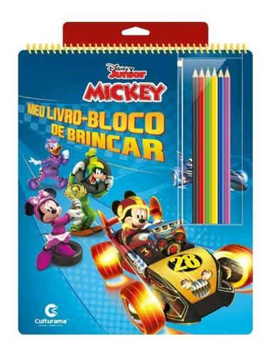 Livro Mickey - Bloco De Brincar Com Lápis De Cor Grande