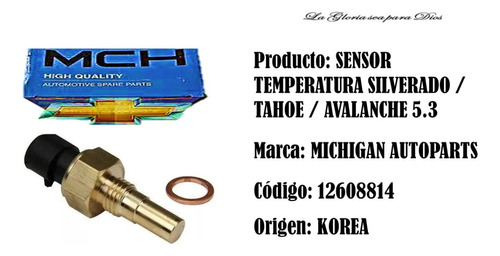 Sensor Temperatura Silverado / Tahoe / Avalanche 5.3