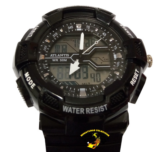 Relógio Masculino Esportivo Atlantis Anadigi G5553 Preto