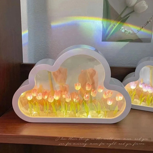 Luz Lámpara Noche Flor De Tulipanes De Nube Para Dormitorio