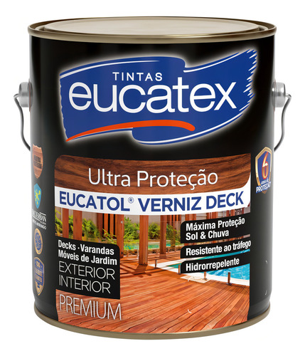 Barniz natural semibrillante Eucatol Deck Premium, 3,6 l