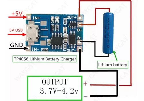 Cargador Baterias BMS TP4056 1S 1 Celda Lipo Litio Microusb 1A 18650 -  yorobotics