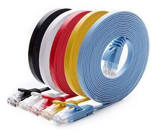 Cable Ethernet Cat 6, 10 Ft X 5 - Alta Velocidad Y Calidad