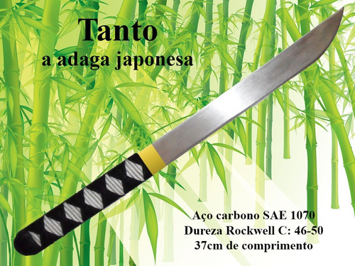 Tanto Ninja Katana Samurai Japonesa Aço Carbono Full Tang