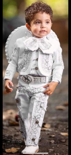Traje De Charro Bautizo T 2 Bp Botines Y Cinto Con Envio