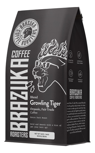 Brazuka Coffee Roasters Caf Molido De 12 Onzas (tigre Gruido
