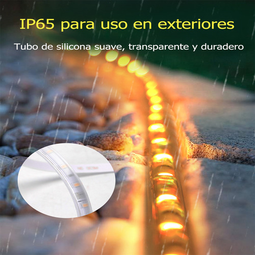 Tira Led Solar Aigostar 100w 2700k 10m Ip65 Luz Blanco Cálido