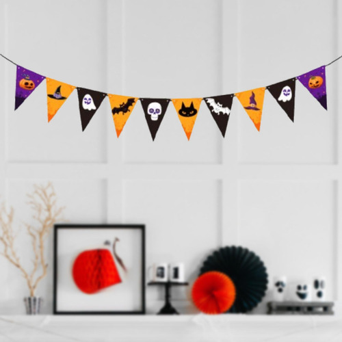 Pancarta De Halloween, Accesorio Único Bandera Triangular