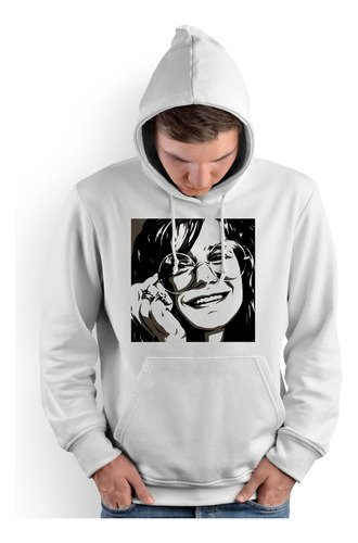 Polera Cap Janis Joplin Black And White (d0545 Boleto.store)