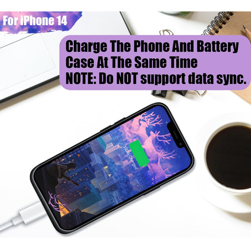 Funda De Batería Sitong Para iPhone 14 5000 Mah Negra