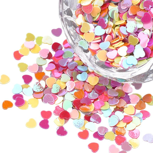 Glitter Lentejuela Decorativas Corazones Colores (10 Gramos)