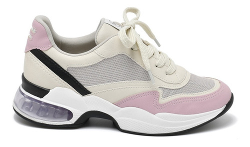 Imagem 3 de 4 de Tênis Via Marte Feminino 20-10901 Lilac-vanila-prata-preto