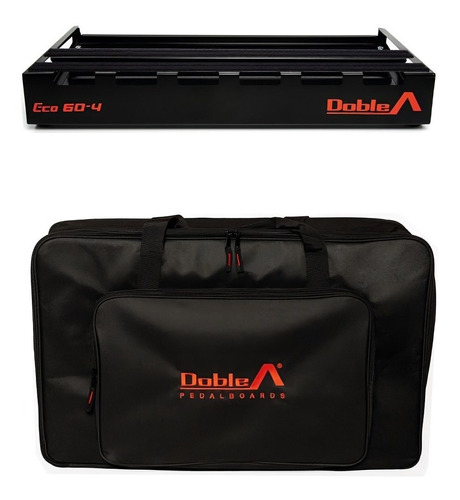 Pedalboard Doble A Eco 60-4 Negra Para 10 Pedales Bolso