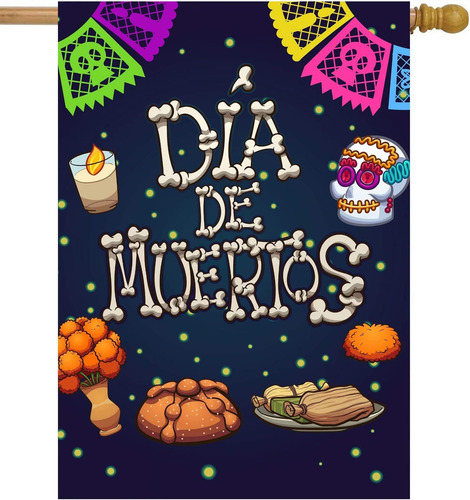 Shinesnow Bandera De Casa Con Vela De Esqueleto De Calavera