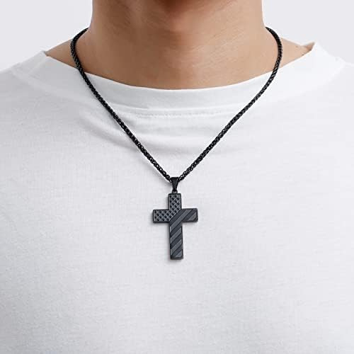 Duodiner Collar De Cruz Negra Para Hombres Y Niños, Cadena C
