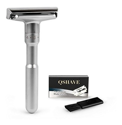 Qshave Razor De Seguridad Clásico De Doble Borde Ajustable 