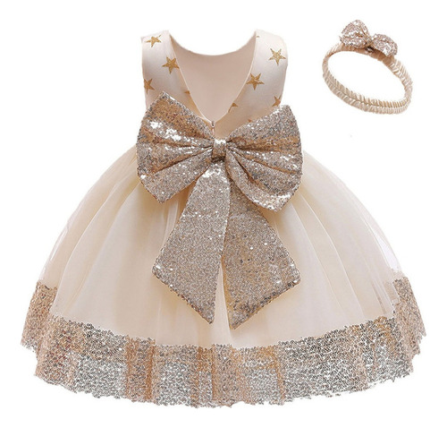 Baby Girl Party Dress Sequin Bow .