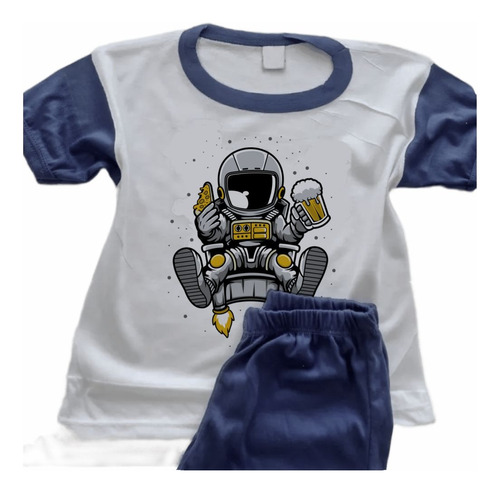 Pijama Hombre Y Mujer Estampada Sublimada Astronauta - 0948