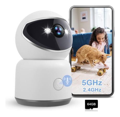 Camara Para Mascota 2k Interior Seguridad Inalambrica 4mp 5g