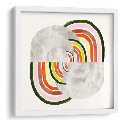Cuadro Enmarcado Blanco En Repetir I 60x60, Victoria Borges