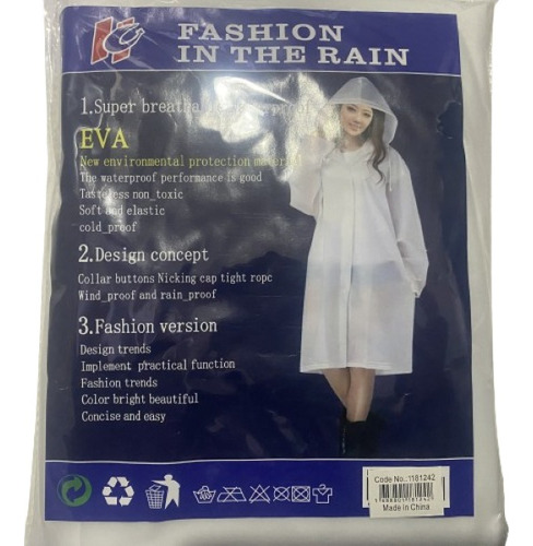 Para Lluvia Impermeable C/capuchon Talla L