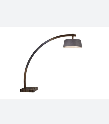 Lámpara De Nogal/ Mdf Negro Mate Curva
