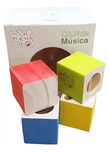 Kit Instrumentos Musicales Cubos X4 Sonajero Guitarra Madera