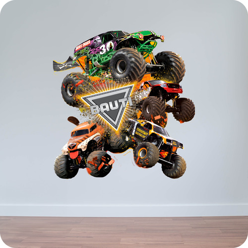 Vinilo Impreso Personalizado Con Nombre Monster Jam 50 Cm