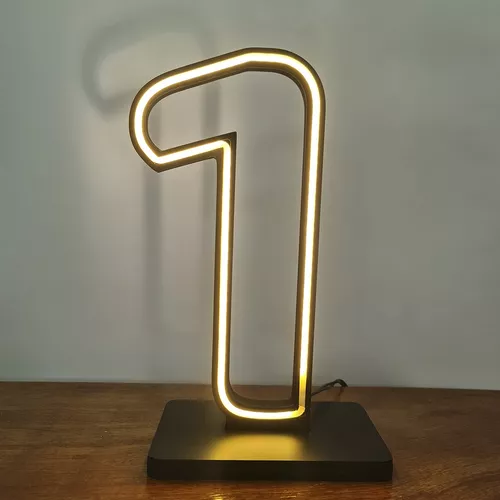 1 Numero Pequeno Luminaria 3d Led Decoração Festa Nome