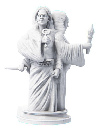 Estátua Hecate Deusa Tríplice Grega Bruxaria Divino Feminino Cor Cor Mármore