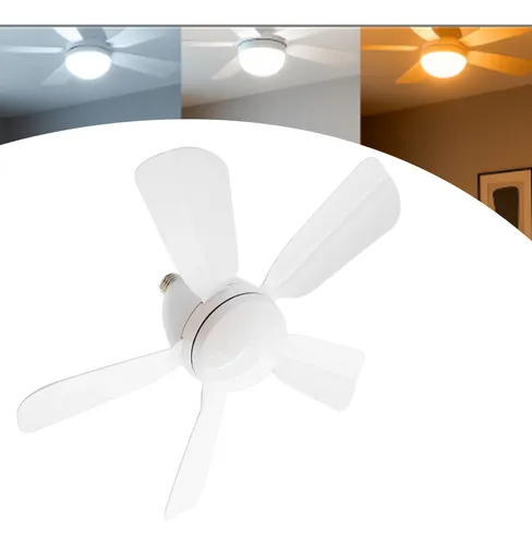 Lâmpada Ventilador De Teto C/ Led E27 Controle Bivolt Vt02