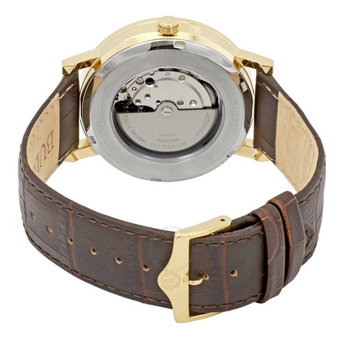 Relógio Bulova Masculino Automático 97c107 Dourado Couro