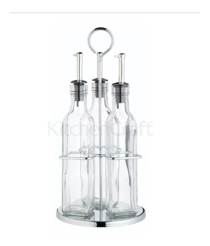 Juego De Aceite Vinagre De Vidrio De 3 Botellas Kitchencraft