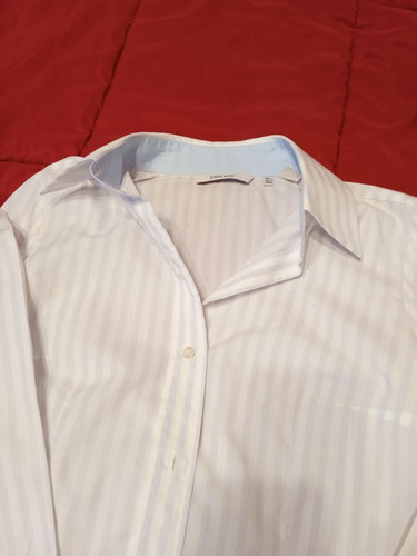 Camisa Zara Basic Celeste Y Blanca Impecable Ver Descripcion