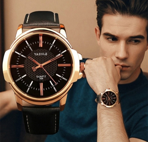 Relógio Masculino De Pulso Quartzo Promoção Barato Couro Aço