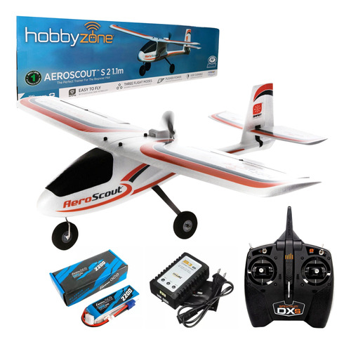 Avión Control Remoto Hobbyzone Aeroscout S 2 1.1m Rtf Safe